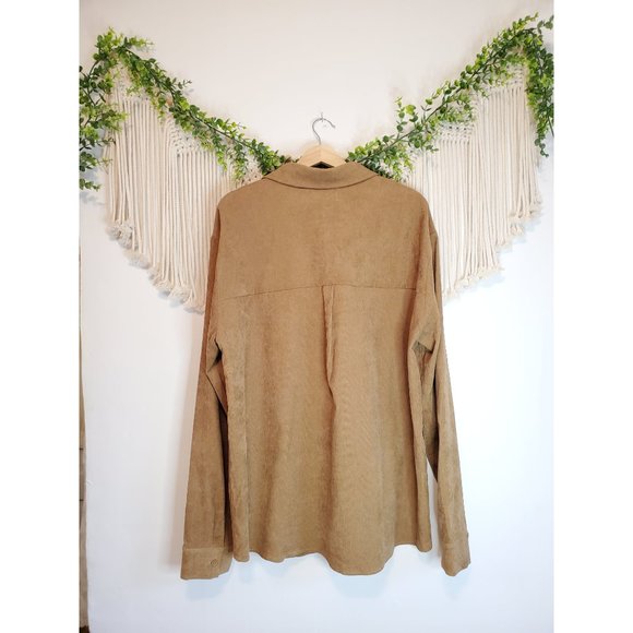 Common Market Brown Cord Button Up Top - Picture 4 of 6